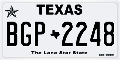 TX license plate BGP2248