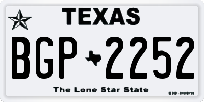 TX license plate BGP2252