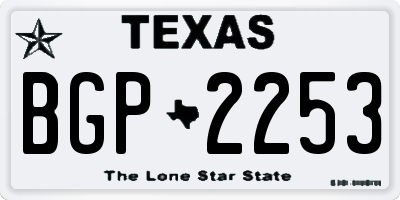 TX license plate BGP2253