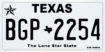 TX license plate BGP2254