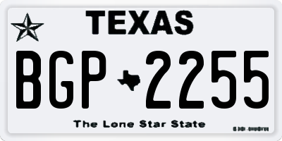 TX license plate BGP2255