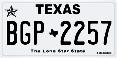 TX license plate BGP2257