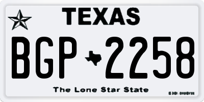 TX license plate BGP2258