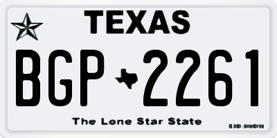 TX license plate BGP2261