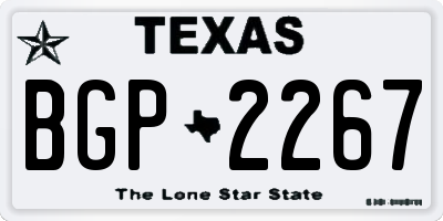 TX license plate BGP2267