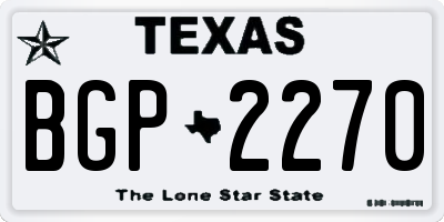 TX license plate BGP2270