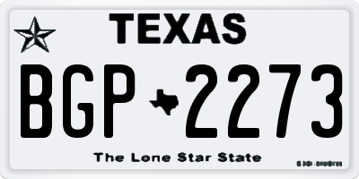 TX license plate BGP2273