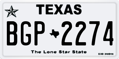 TX license plate BGP2274