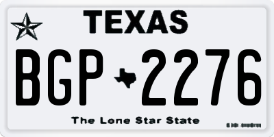TX license plate BGP2276