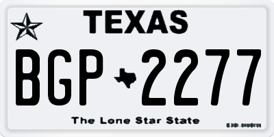TX license plate BGP2277