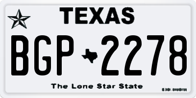 TX license plate BGP2278