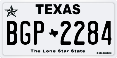 TX license plate BGP2284