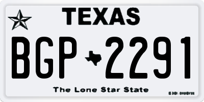 TX license plate BGP2291