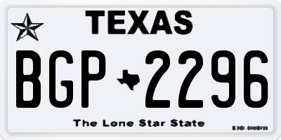 TX license plate BGP2296