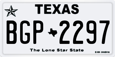 TX license plate BGP2297