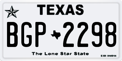 TX license plate BGP2298