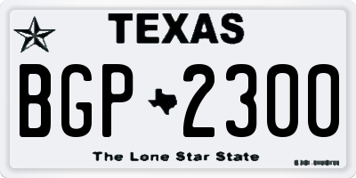 TX license plate BGP2300