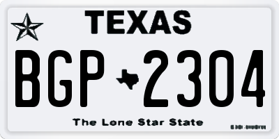 TX license plate BGP2304