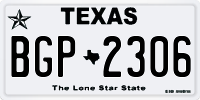 TX license plate BGP2306