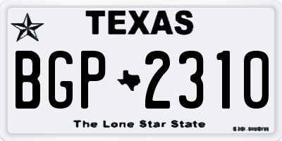 TX license plate BGP2310