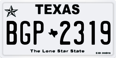 TX license plate BGP2319