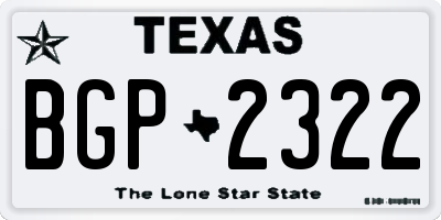 TX license plate BGP2322