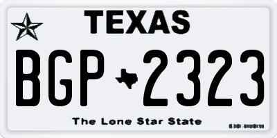 TX license plate BGP2323