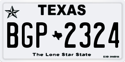 TX license plate BGP2324