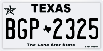 TX license plate BGP2325
