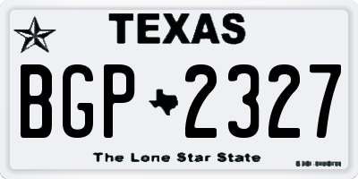TX license plate BGP2327