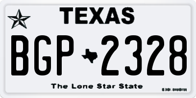 TX license plate BGP2328