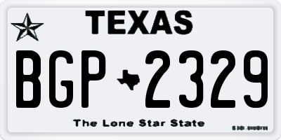 TX license plate BGP2329