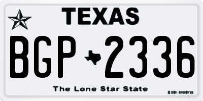 TX license plate BGP2336
