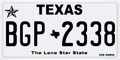 TX license plate BGP2338