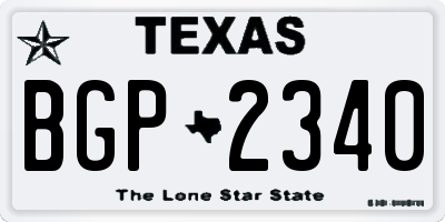 TX license plate BGP2340