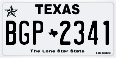 TX license plate BGP2341