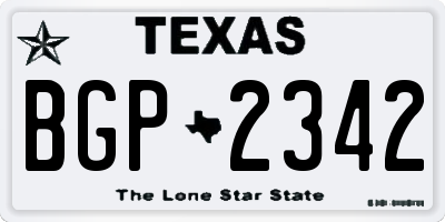 TX license plate BGP2342