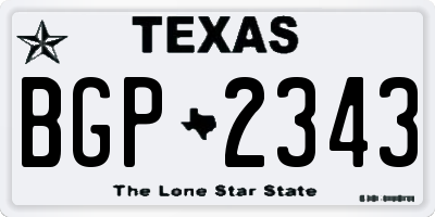 TX license plate BGP2343