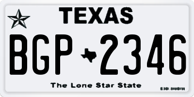 TX license plate BGP2346