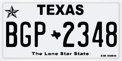 TX license plate BGP2348