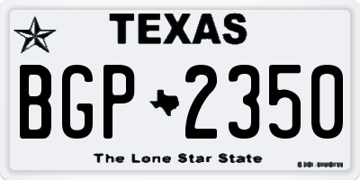 TX license plate BGP2350