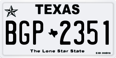 TX license plate BGP2351