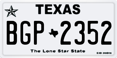 TX license plate BGP2352