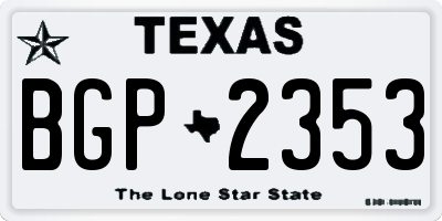 TX license plate BGP2353