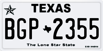 TX license plate BGP2355
