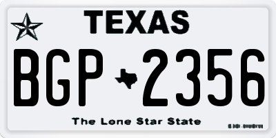 TX license plate BGP2356