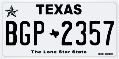 TX license plate BGP2357