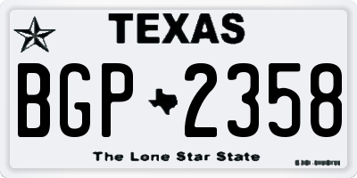 TX license plate BGP2358