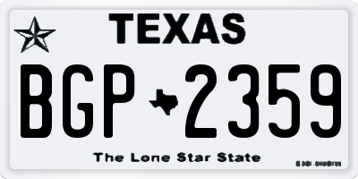 TX license plate BGP2359