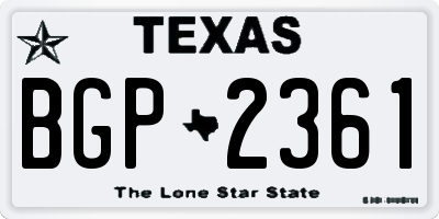 TX license plate BGP2361
